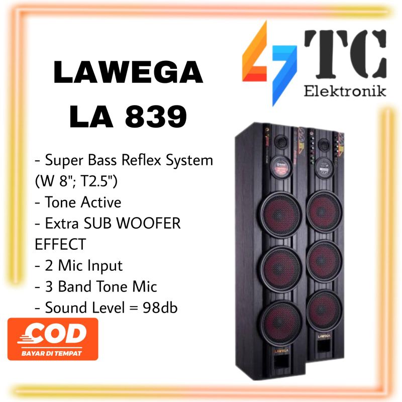 Lawega LA-839 Speaker Active Big Size - FM Radio - Bluetooth