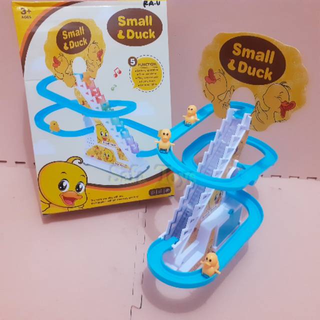 Mainan anak anak Bebek Tangga Slide Music and Light free baterai