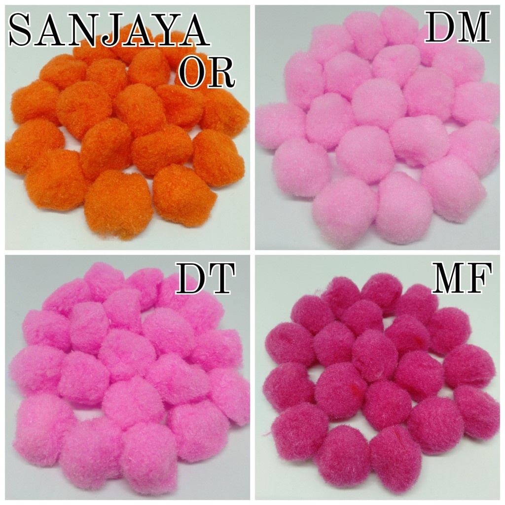 POM POM BOLA / POM POM BULU / POM POM WARNA WARNI / POM POM AKSESORIS / POM-POM POLOS 25MM