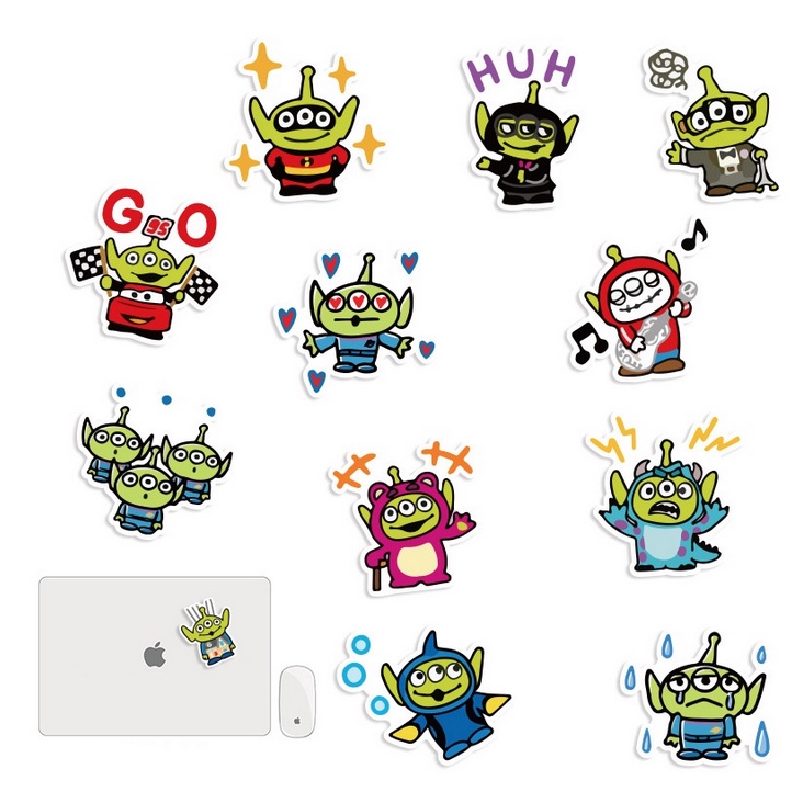 A39 STICKER 10PCS (ALIEN TOY STORY) anti air notebook scrapbook label tempel motif kartun superhero super hero unik lucu atk alat tulis kantor murah viral termurah kartun komputer leptop handphone hp smartphone koper laptop tembok kulkas disney anime