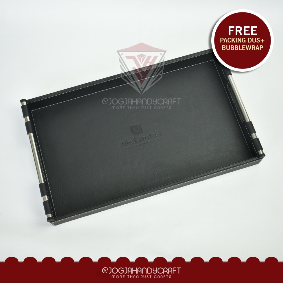 50X30x5cm - Premium Tray Handle Stainless / Baki / Nampan Kulit Hotel