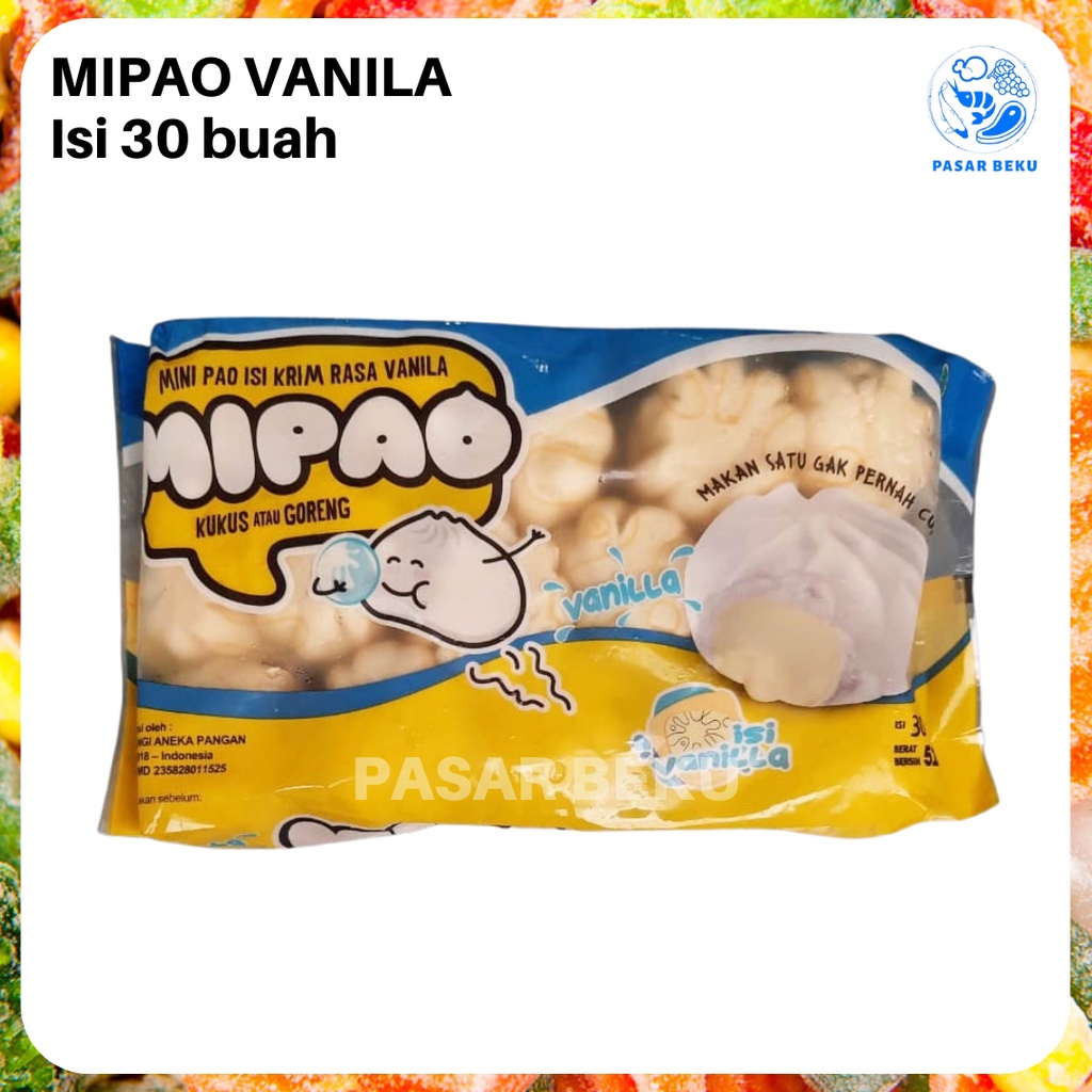 

(Khusus AREA SUMBAR) Mipao Minipao Rasa Vanilla 520gr isi 30 pcs Frozen Padang