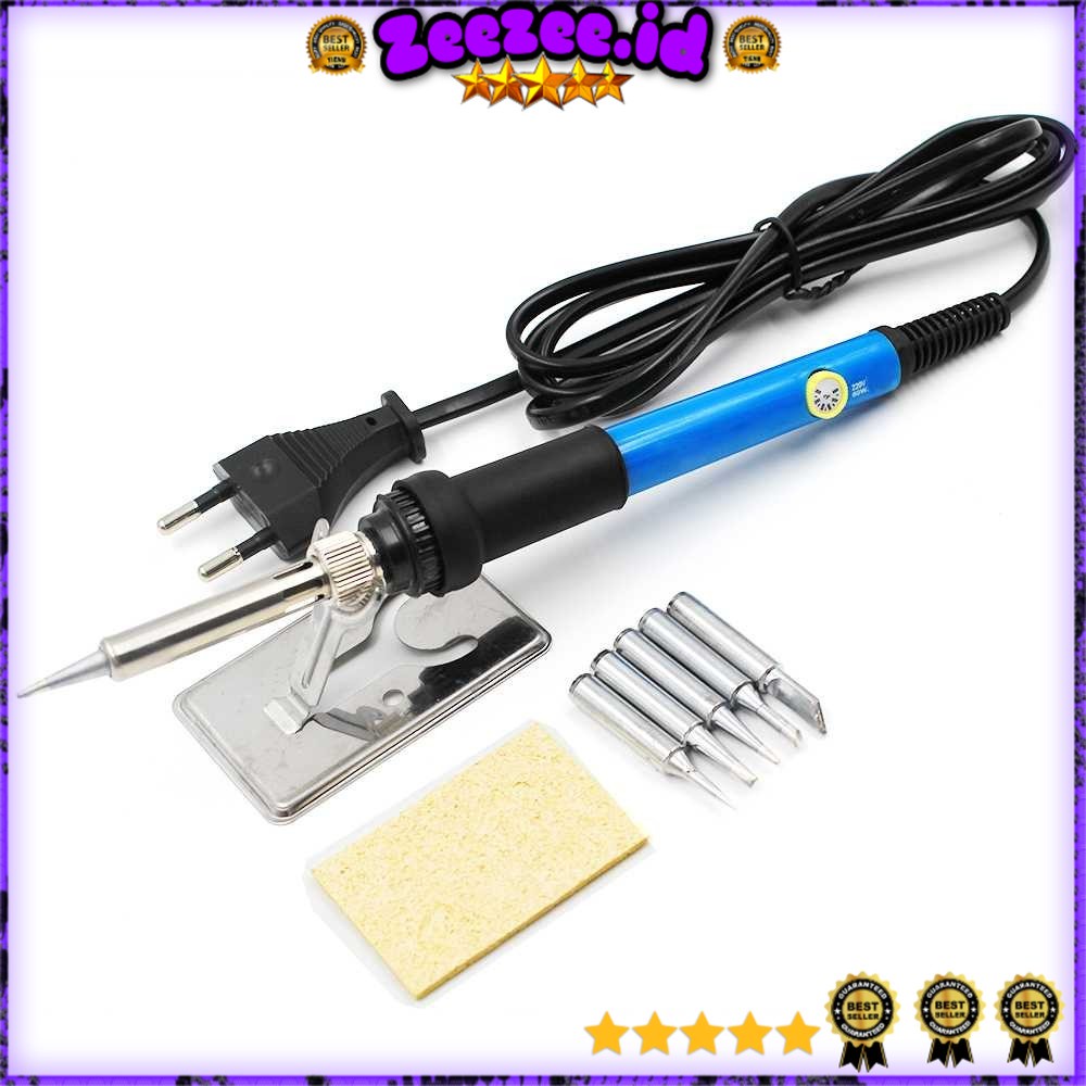 Solder Iron Adjustable Temperature 60W 5 Tips