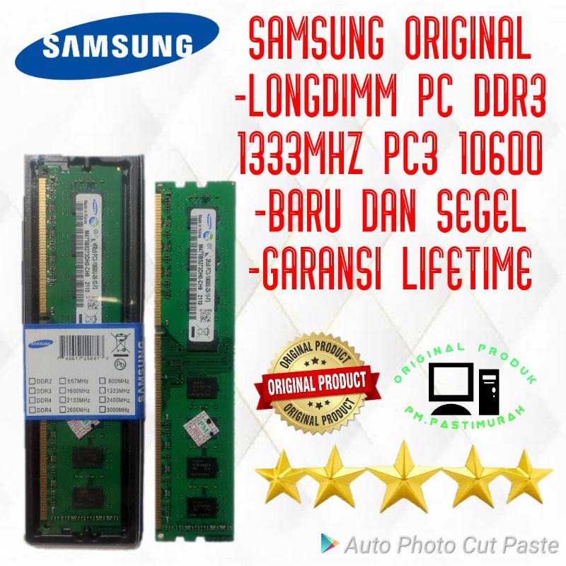 RAM PC DDR3 8GB 1333MHZ PC3 10600 SAMSUNG ORIGINAL