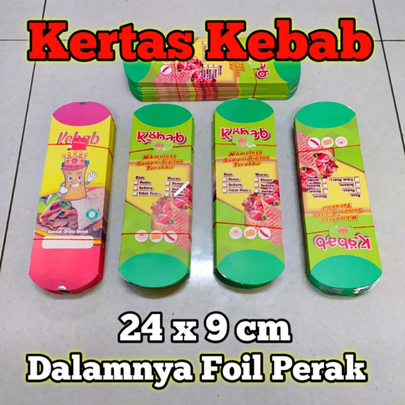 Kertas Kebab Bungkus Kebab Kemasan Kebab Wadah Kebab Terbaru Dalamnya foil