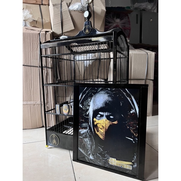 Sangkar Kotak Decal 3D Black Mortal Kombat SNI No 2/ Kandang Kotak No 2