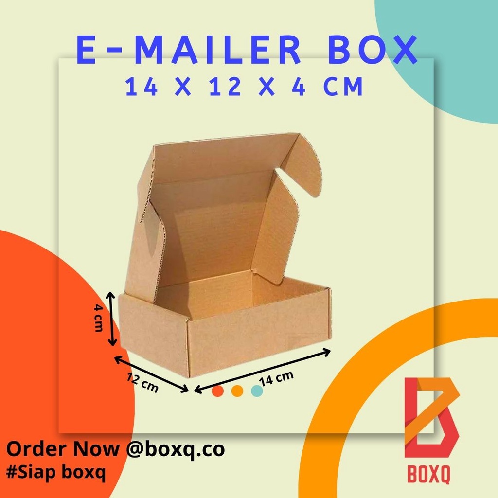 BOX / KARDUS COKLAT PACKING POLOS E-MAILER / PIZZA UK. 14x12x4CM