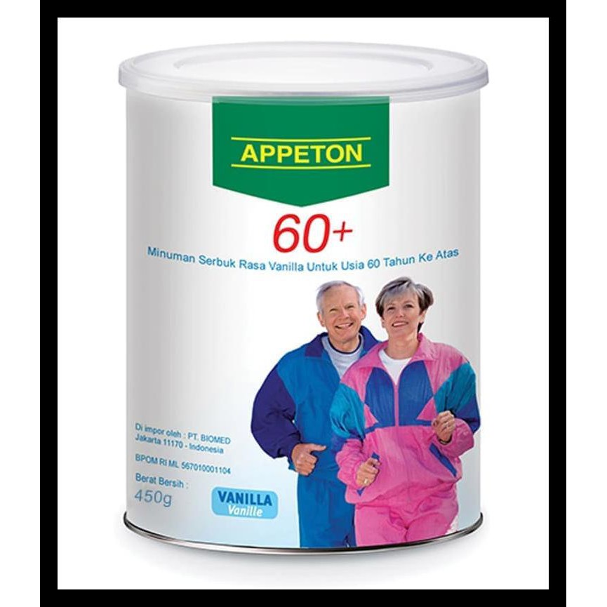 

APPETON 60+ / SUSU LANSIA - ORANG TUA (VANILLA) 450 GRAM APETON 450GR