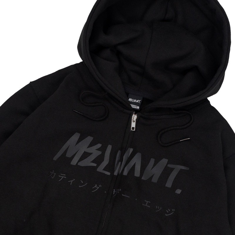 MZH BAKIR BLACK - MELVANT ZIPPER HOODIE - JAKET RESLETING