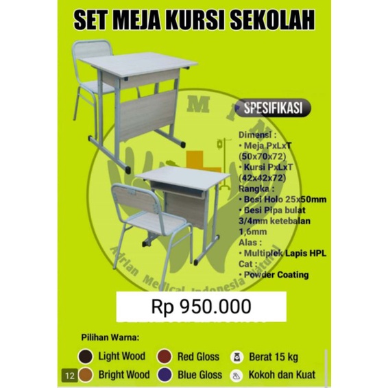 

set meja kursi sekolah