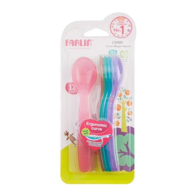 Farlin Rainbow Baby Spoons Set Sendok Makan Bayi 12m+