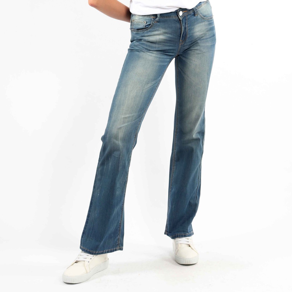  Celana  Jeans Wanita Panjang Cutbray  High Waist  City Jeans 