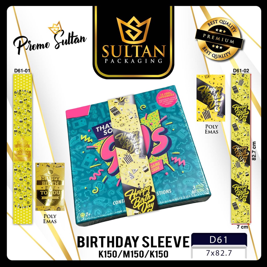 

Sleeve Happy Birthday|Sleeve Ultah|Ppaperbelt Ulang Tahun|Paper Belt- D61