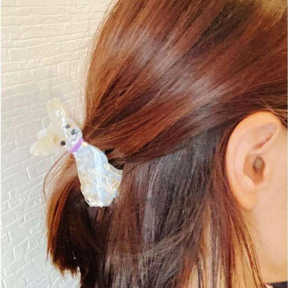 NEEDWAY Acetic Acid Hair Claw Kartun Hewan Yang Indah Yorkshire Terrier Chihuahua Aksesori Rambut Gaya Korea Hiu Klip