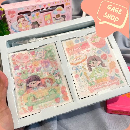 

paket sticker besar karakter cewe senmu dan pisau solatip lucu imut lakban keren elegan fancy atk imut bisa COD termurah import