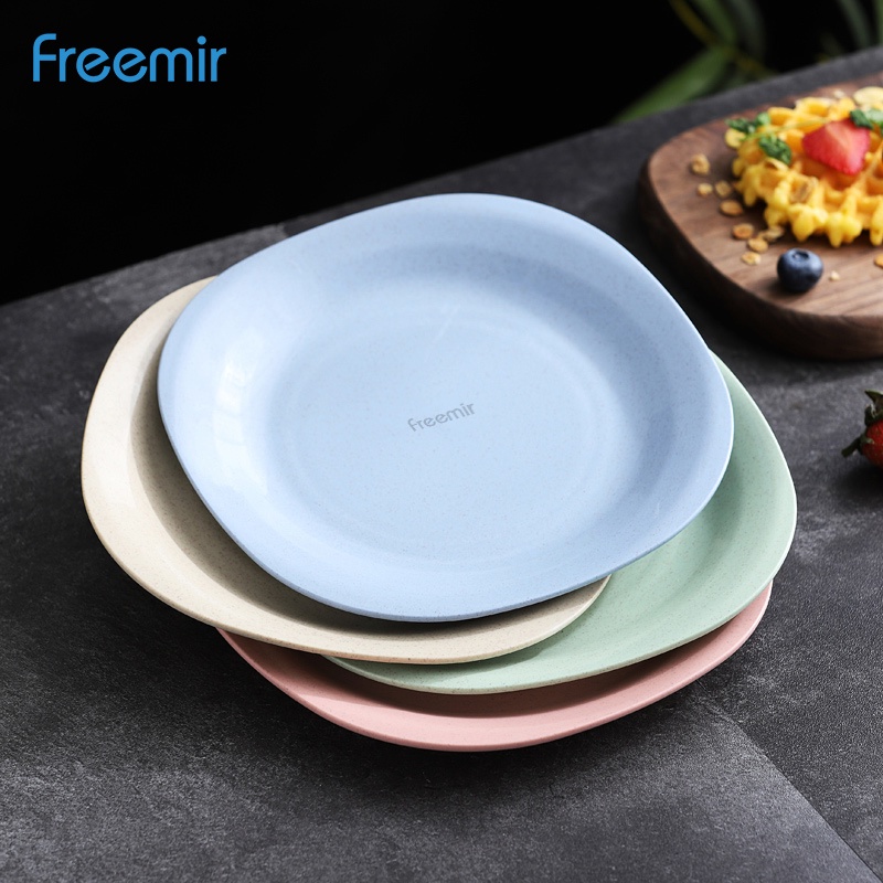 freemir Set 4 pcs Piring Nasi HOT SALES 18 cm Piring Makan Wheat Straw Rice Plate Warna Warni Set 4 Pcs-8