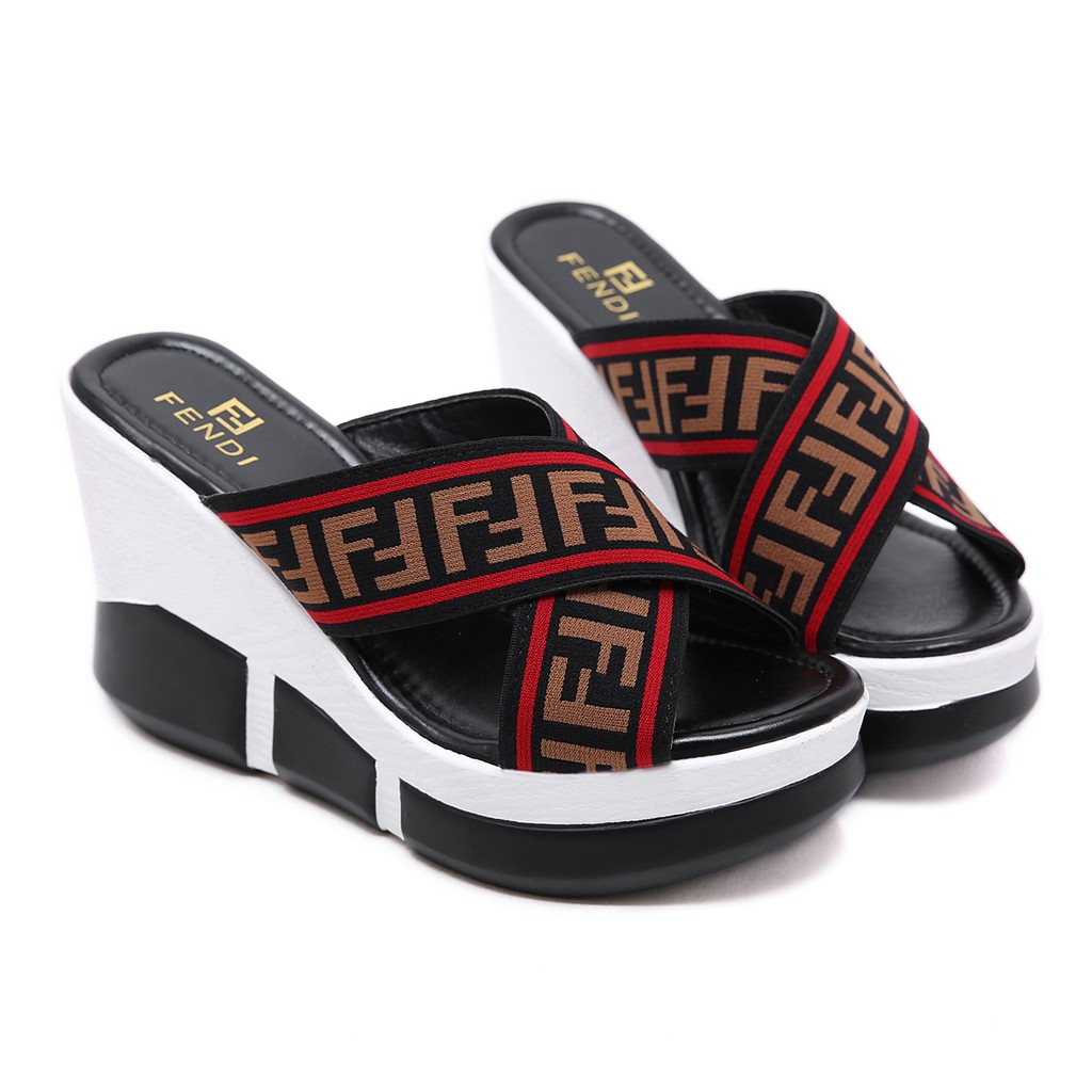 PROMO FD WEDGES WANITA TINGGI HEELS 9cm 2573-5