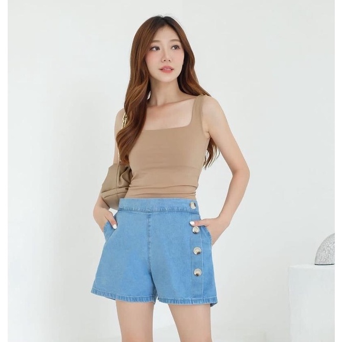 HOPYLOVY - Celana Pendek Wanita Dewasa Jeans / Hotpants Jeans Style Korean Aira