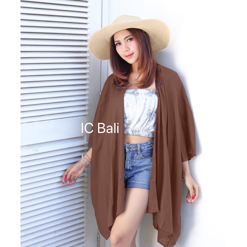 CARDIGAN PANTAI POLOS C002-MOCCA