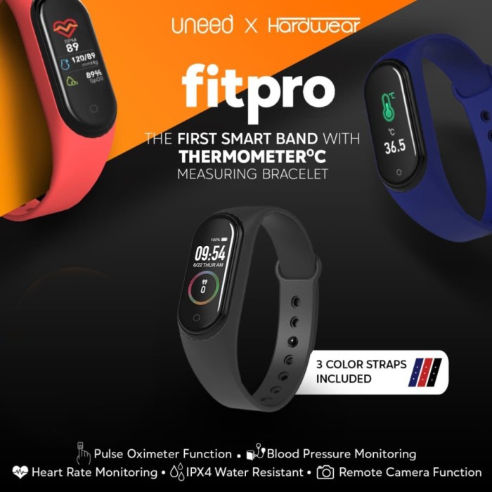 Hardwear Fitpro Smartband With Thermometer Pengukur Suhu Tubuh