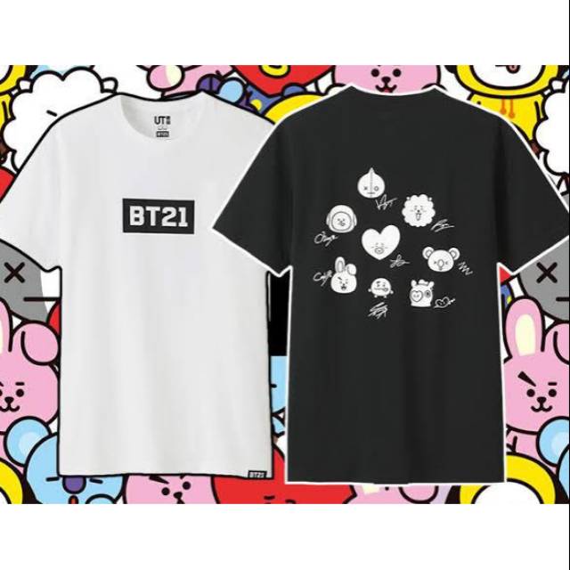 Hellohokky KAOS CEWEK BTS 21 BT21 UNIQLO Shopee 