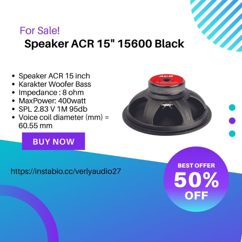 Speaker ACR 15600 Speaker ACR Black 15600 15 inch