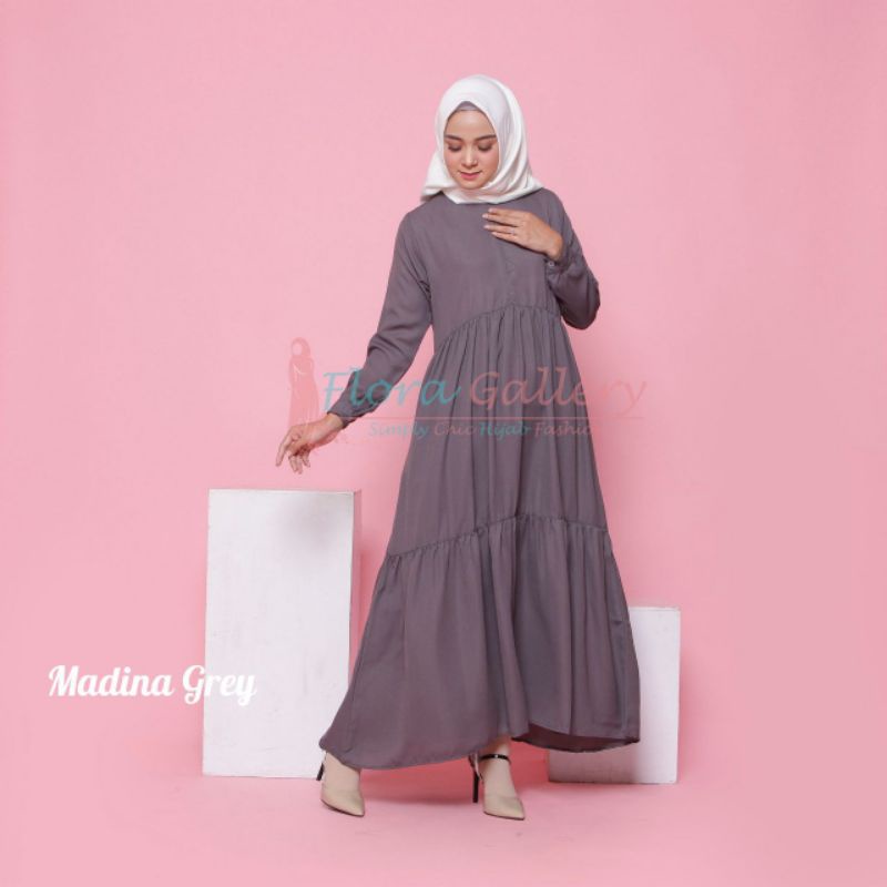 Daily Dress Gamis murah polos Madina Dress busui friendly
