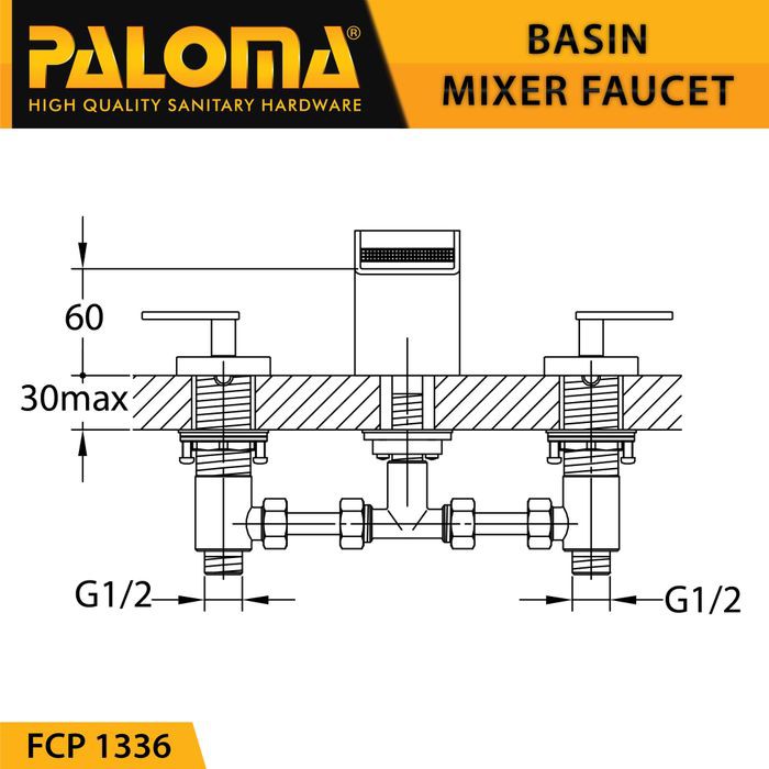 PALOMA FCP 1336 Keran Mixer Wastafel Cuci Tangan Panas Dingin Kran Air