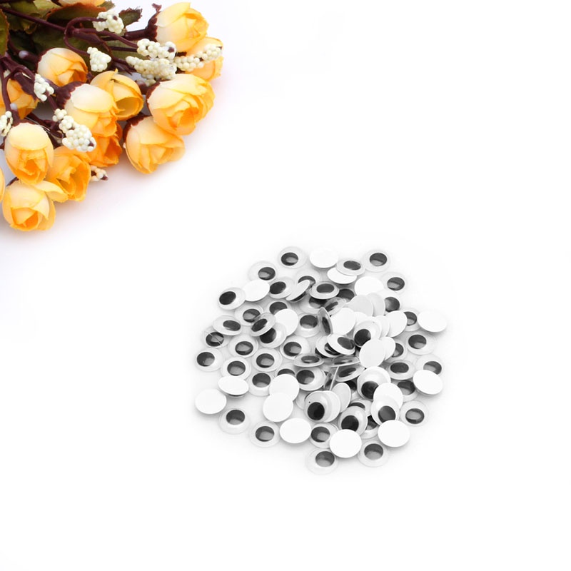 Mary 100PCS Wiggly Wobbly Googly Eyes Self-adhesive Scrapbooking Kerajinan Tangan