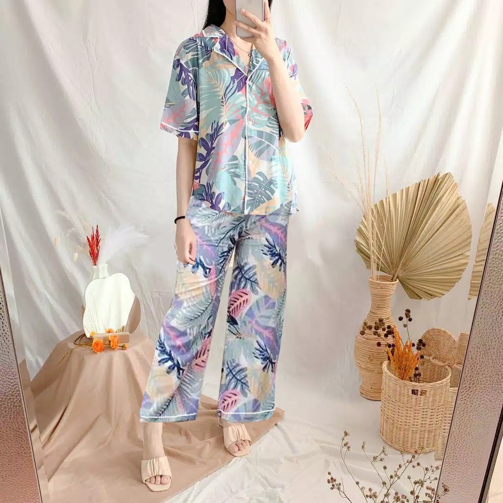 DAILY SET RAYON tiedye- HOMEY SET FIT Xl - PAJAMA SET RAYON -  PIYAMA RAYON-downy