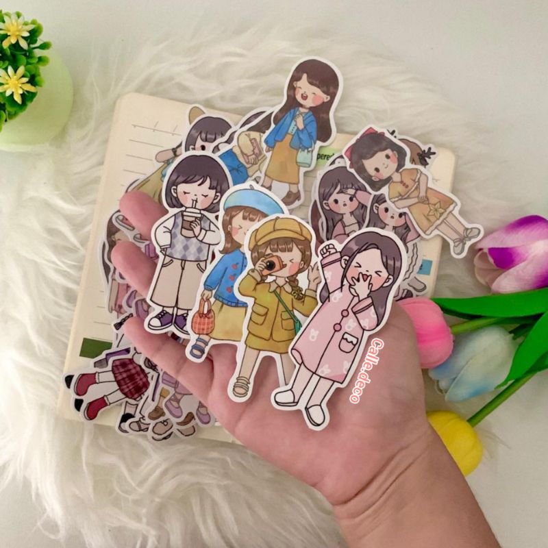 

Cute Girls Fashion Style Sticker Deco/ Stiker Tumblr / Stiker HP/ Stiker Scrapbook (Random)