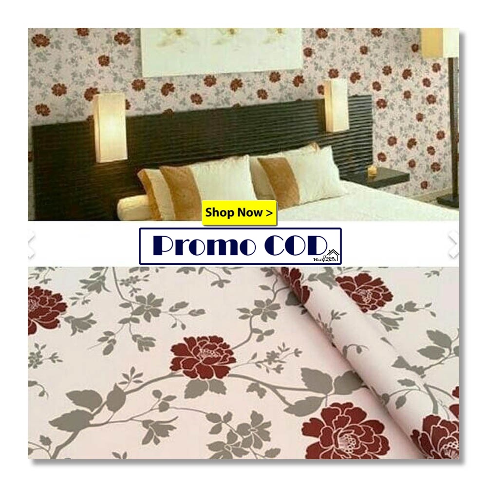 Wallpaper / Wallpaper Stiker Dinding Bahan PVC Anti Air / Wallpaper kamar Tidur Mawar Merah