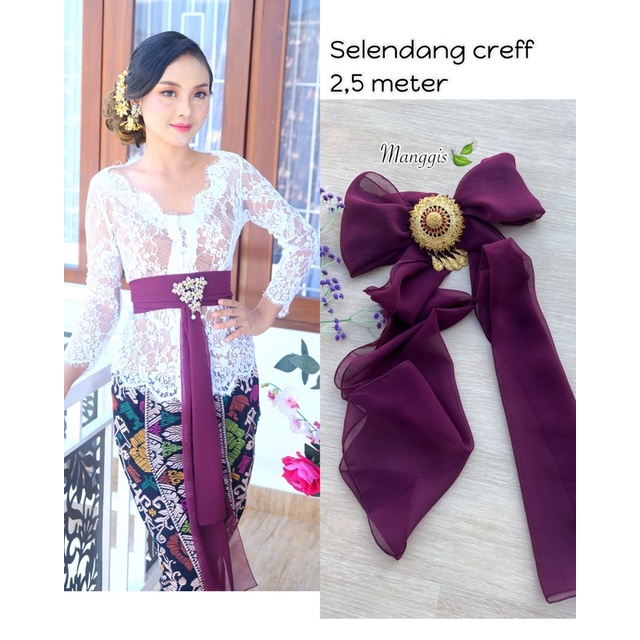 SELENDANG SUTRA CREF-Burgundy/manggis