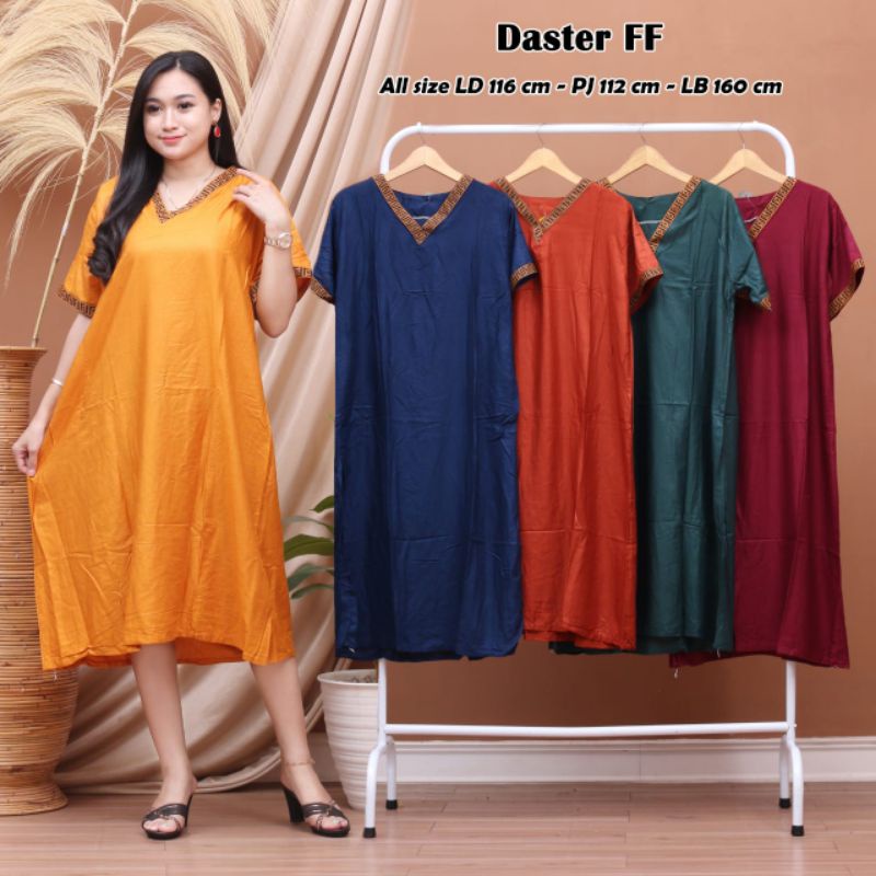 Daster Daily_Daster Rayon Polos Renda FF Lengan Pendek