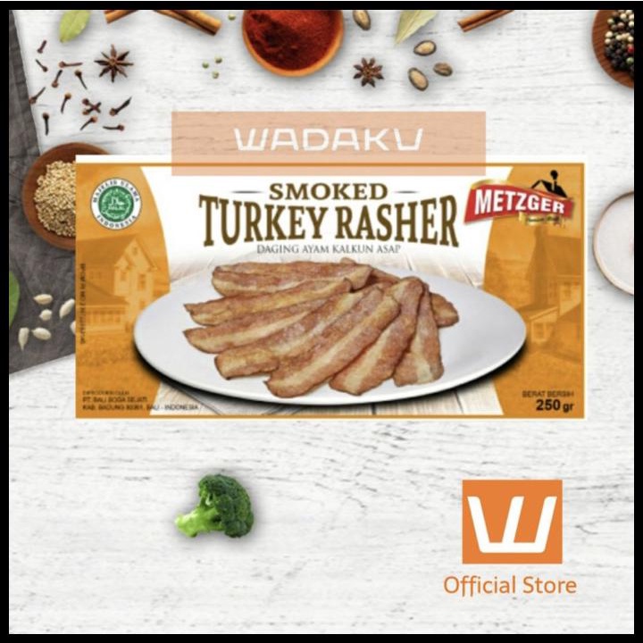 

Smoked Turkey Rasher Halal Metzger 250G Daging Kalkun