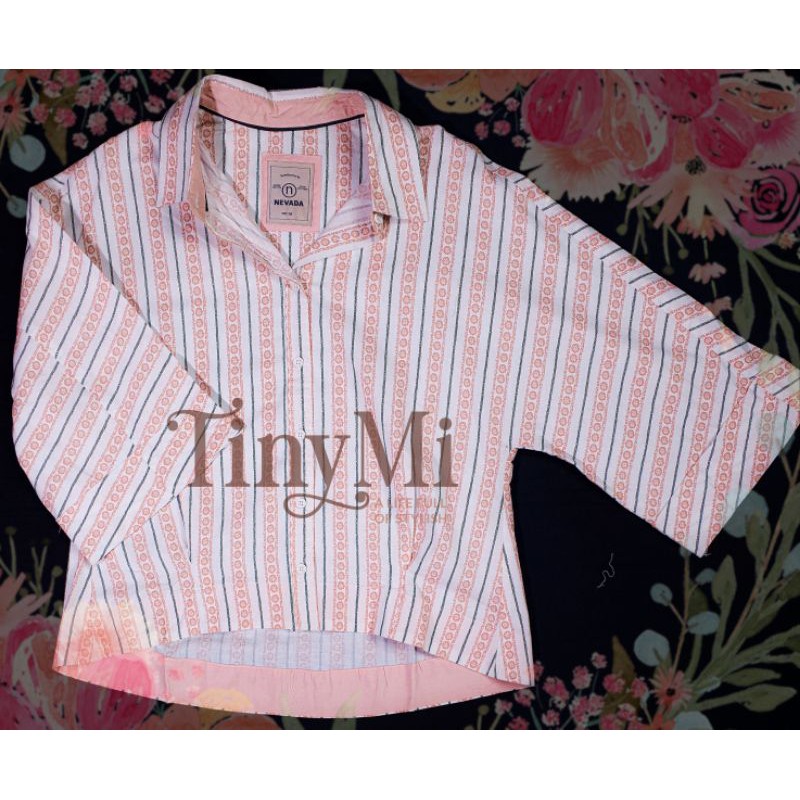 KEMEJA KROP WANITA MERK NEVADA ORI WARNA PINK SALEM SUPER LUCU