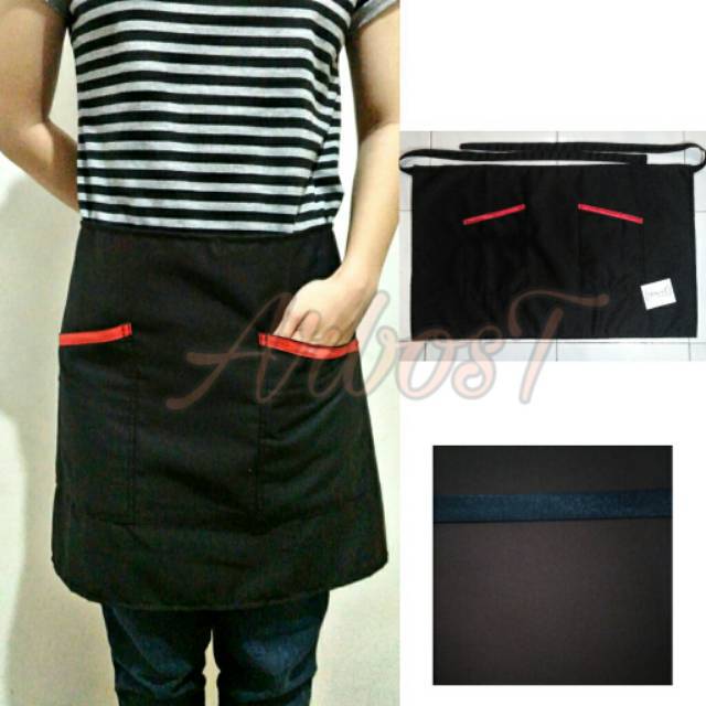 Apron Mini Celemek Waiters Apron setengah badan tanpa ring