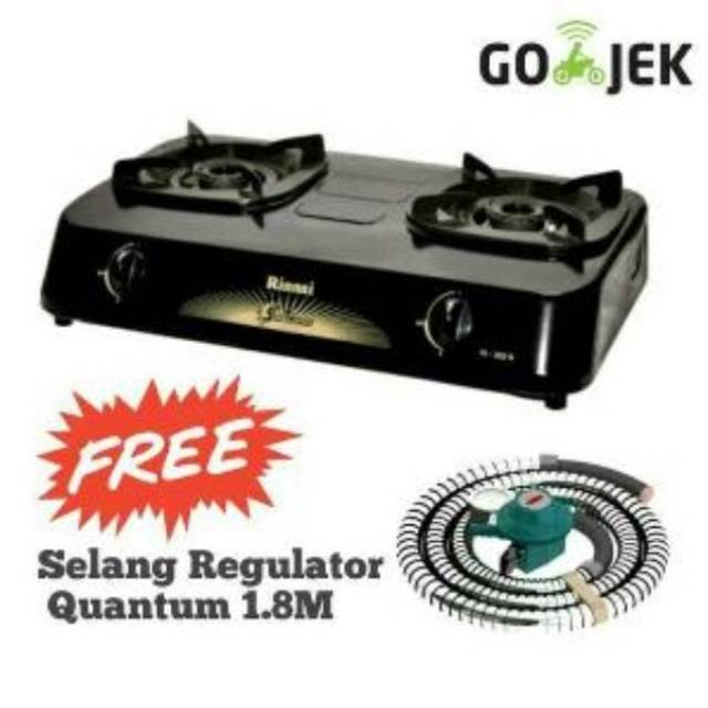 Rinnai Kompor Gas 302S + Selang Gas + Regulator Quantun
