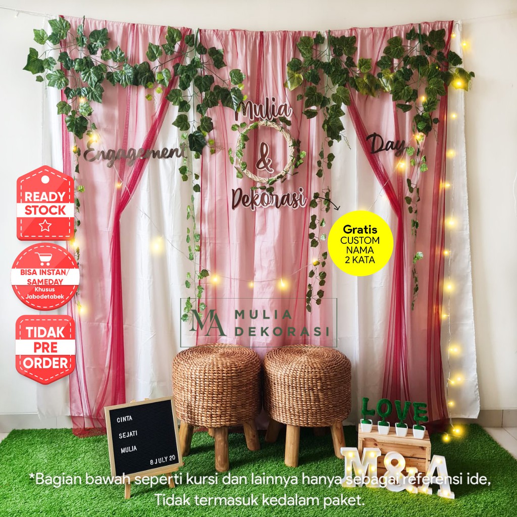 Dekorasi Backdrop Lamaran Nikahan Aqiqah Khitan Background Paket Mulia FF