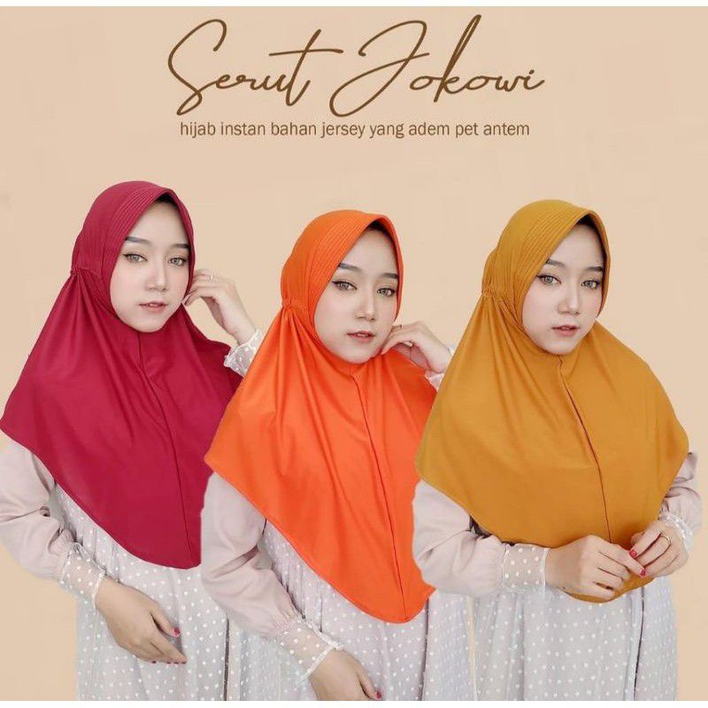 ( 1KG = 12PCS ) SERUT JOKOWI HIJAB JILBAB KHIMAR INSTANT BERGO KERUDUNG SEGIEMPAT