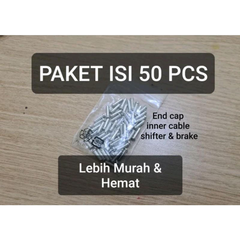 Isi 50 pcs End Caps Cap Cup Tutup Kondom Stoper inner Kawat Kabel Cable Shifter Rem Brake Sepeda