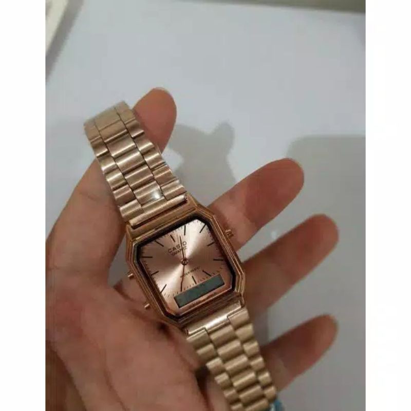 COD(Bayar Tujuan)JAM TANGAN PRIA/WANITA Casio Rantai Doubel Time AQ-230