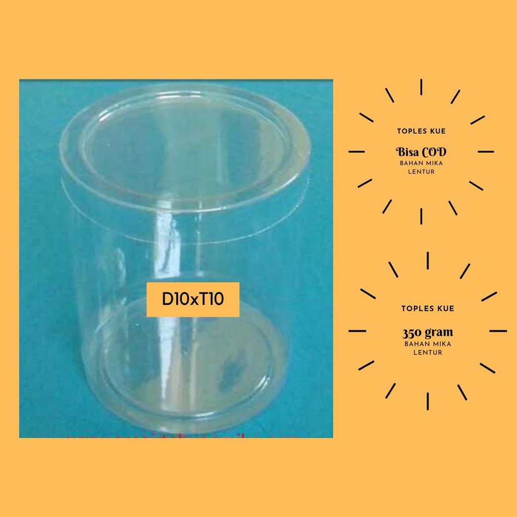 Tabung Mika Grosir Tabung Mika Tempat Souvenir D10xT10 per dus isi 18 pcs Toples mika Kue kering