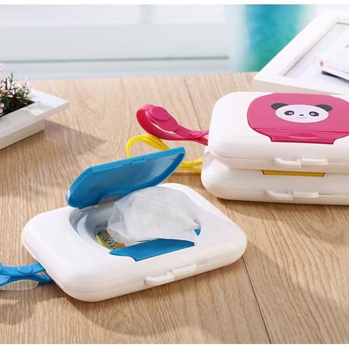 Tempat tissiu basah bayi travel wet tissiu holder panda