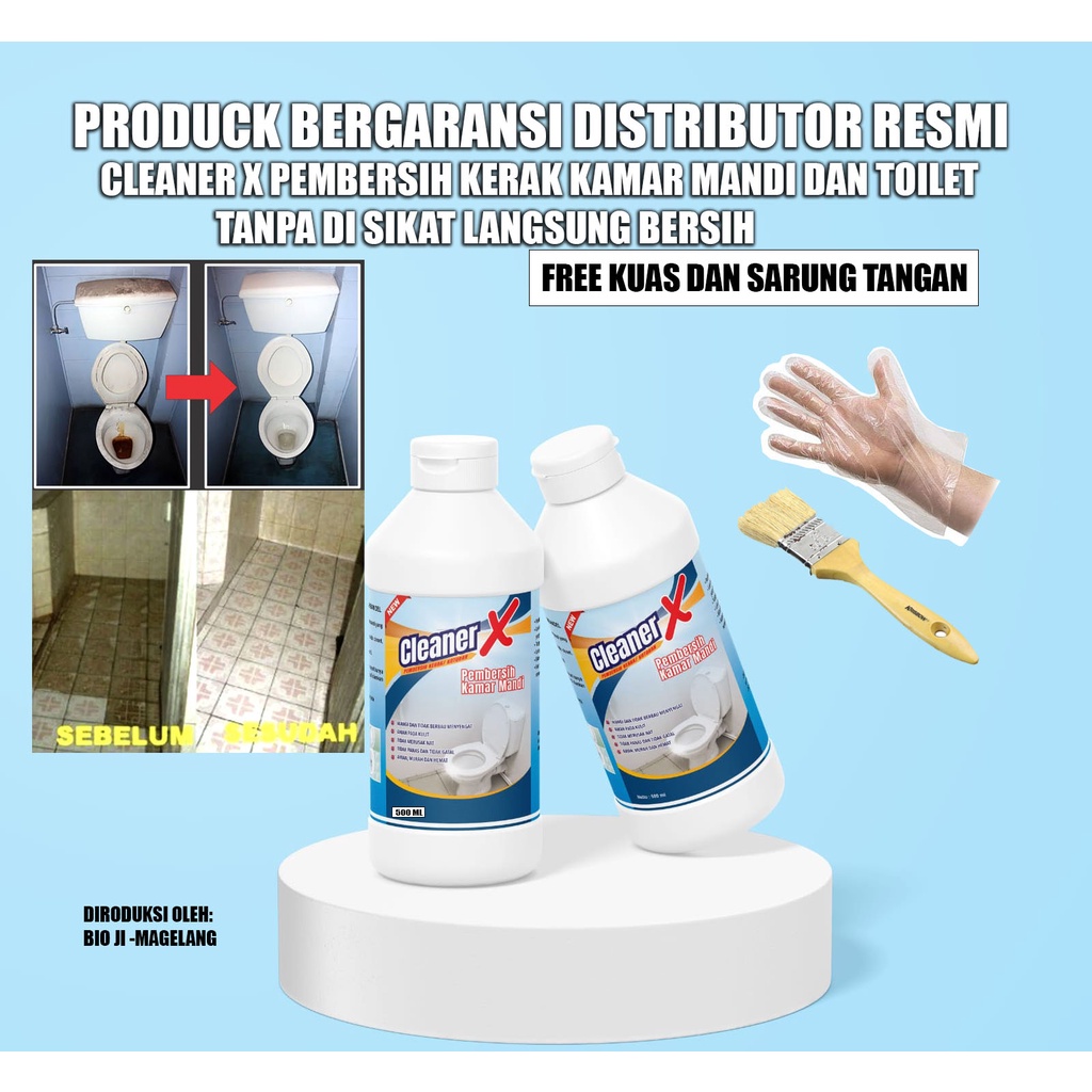 500ML Pembersih Kerak WC, Pembersih Keramik, Pembersih Kerak Kamar Mandi, Pembersih Serbaguna,Cairan Serbaguna, Cairan Pembersih Kerak, Pembersih Keramik, Pembersih Kotoran, Pembersih Lantai - Pembersih Kamar Mandi AMPUH-CLEANER X-FREE KUAS&amp;SARUNG TANAGAN