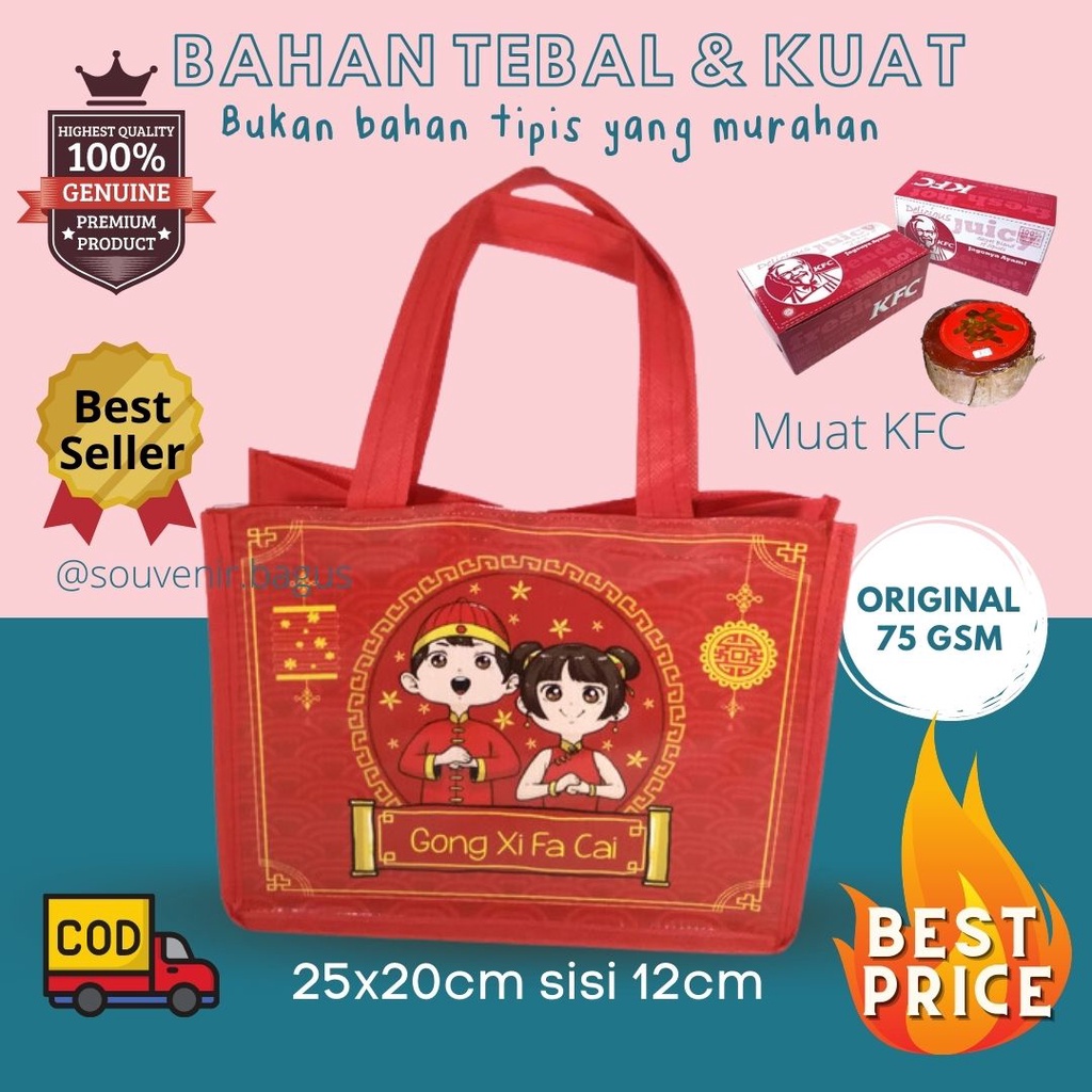 Tas Imlek Murah Souvenir Imlek Chinese New Year Goodie Bag Imlek Promo Murah Shio Naga kayu 2024