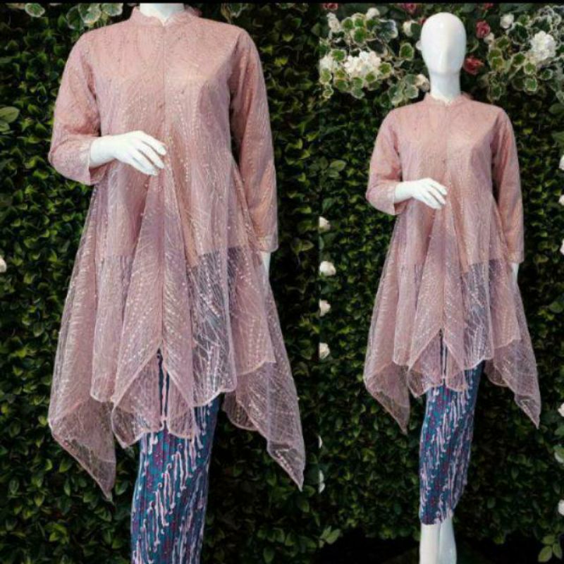 SET KEBAYA BUSUI TULLE / TUNIK KEBAYA TULLE BORDIR / BAJU KEBAYA MODERN
