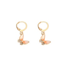 LRC Anting Tusuk Fashion Dripping Butterfly Alloy Earrings With Diamonds K37034