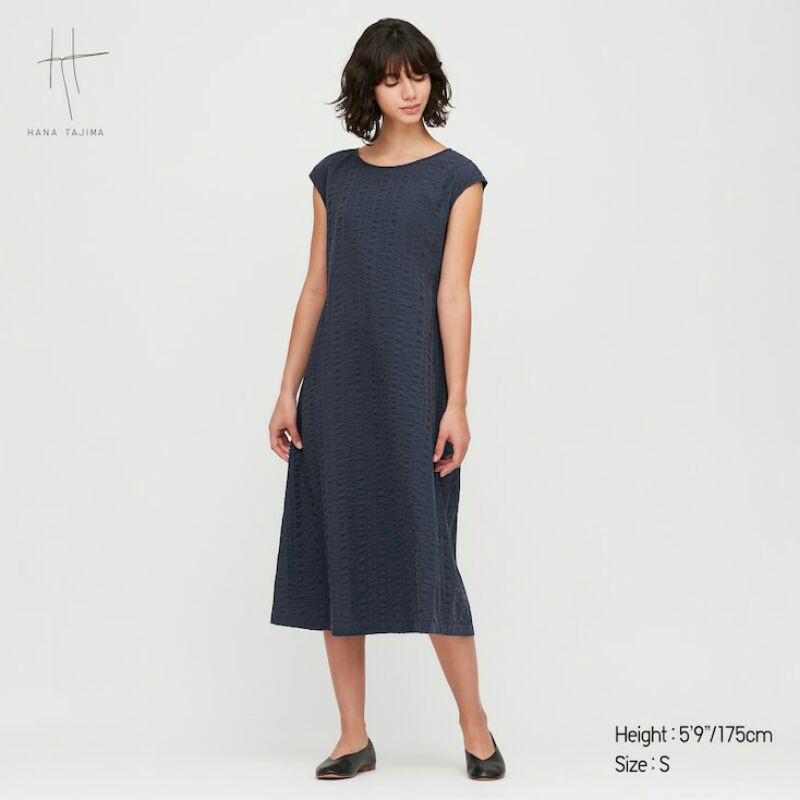 UNIQLO [ORI] Gaun Panjang Katun Dobby