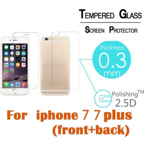 Pelindung Layar Tempered Glass 2 In 1 Untuk iPhone 4S 5C 5S 6S 7 8P X